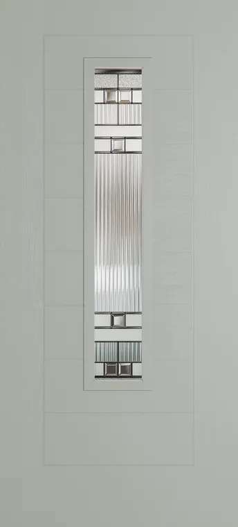 Madrid 1219 composite door in Silver Grey with Manhattan glass