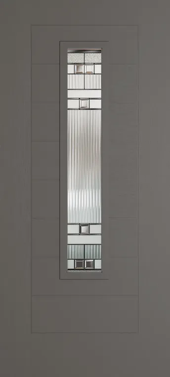 Madrid 1219 composite door in Slate Grey with Manhattan glass