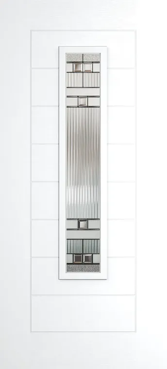 Madrid 1219 composite door in White with Manhattan glass