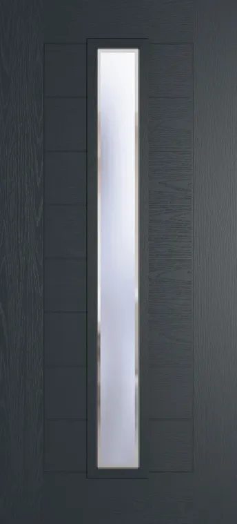 Madrid 1625 composite door in Anthracite Grey with Kensington glass