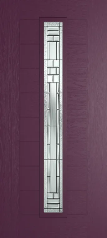 Madrid 1625 composite door in Aubergine with New Orleans glass