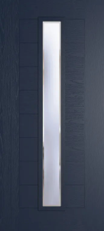Madrid 1625 composite door in Blue with Kensington glass