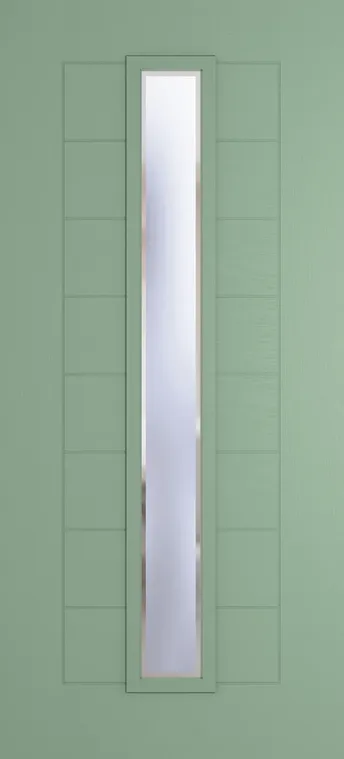 Madrid 1625 composite door in Chartwell Green with Kensington glass