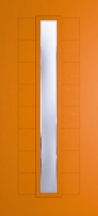 Madrid 1625 composite door in Clementine with Kensington glass