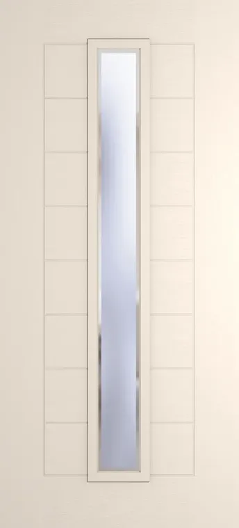 Madrid 1625 composite door in Cream with Kensington glass