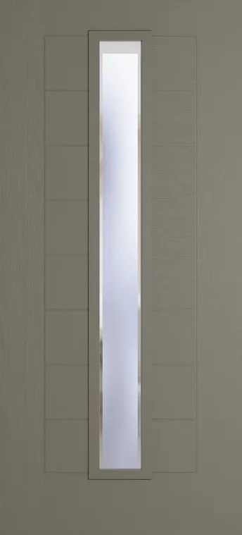 Madrid 1625 composite door in Dolphin Grey with Kensington glass