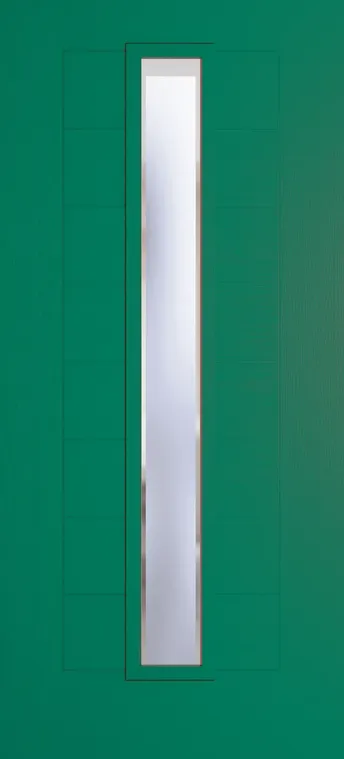 Madrid 1625 composite door in Opal Green with Kensington glass