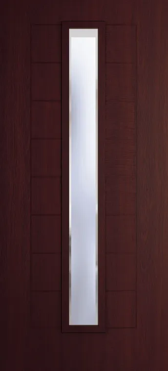 Madrid 1625 composite door in Rosewood with Kensington glass