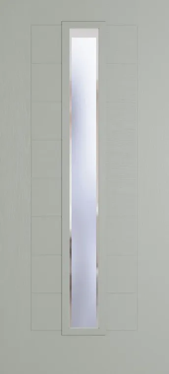 Madrid 1625 composite door in Silver Grey with Kensington glass