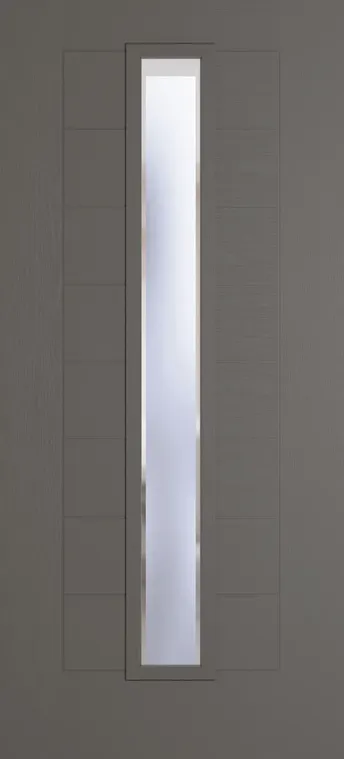 Madrid 1625 composite door in Slate Grey with Kensington glass