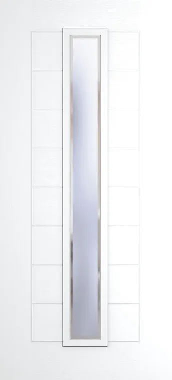 Madrid 1625 composite door in White with Kensington glass