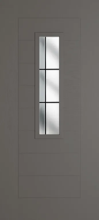 Madrid 912 composite door in Slate Grey with Aurora glass