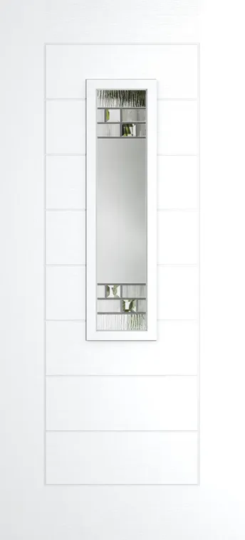 Madrid 912 composite door in White with Horizon glass