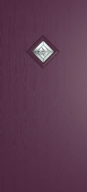Malaga 1 composite door in Aubergine with New Orleans glass