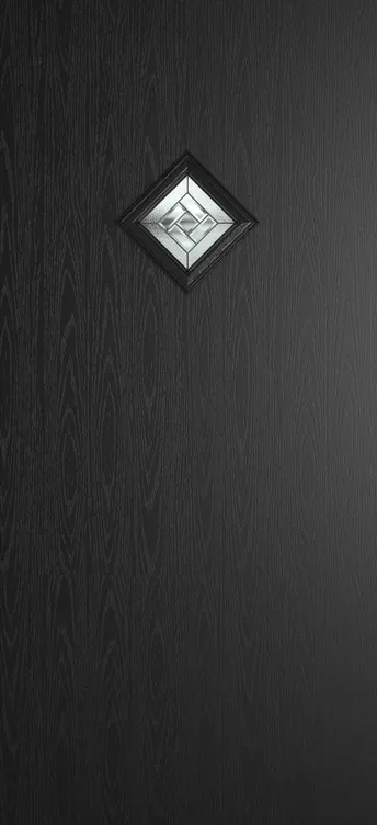 Malaga 1 composite door in Black with New Orleans glass