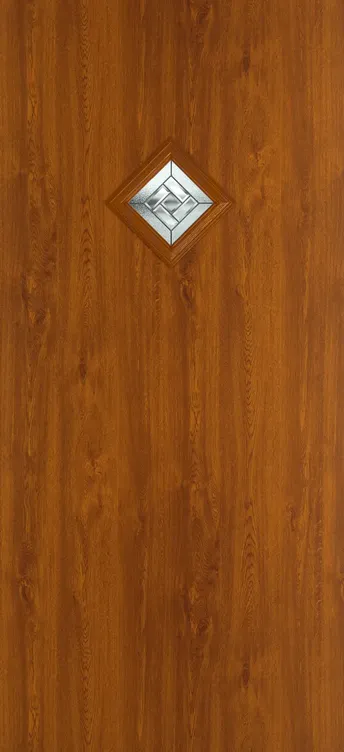 Malaga 1 composite door in Light Oak with New Orleans glass