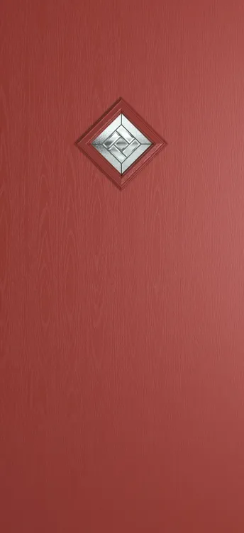 Malaga 1 composite door in Red with New Orleans glass