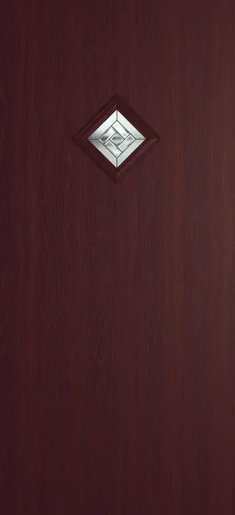Malaga 1 composite door in Rosewood with New Orleans glass