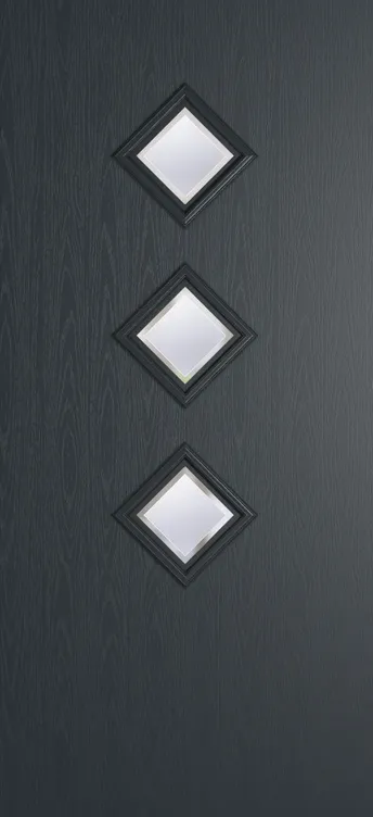 Malaga 3 composite door in Anthracite Grey with Kensington glass