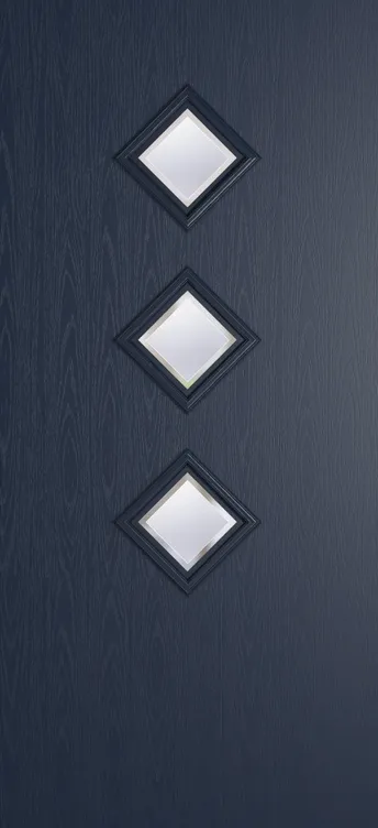 Malaga 3 composite door in Blue with Kensington glass