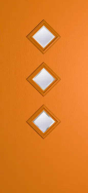 Malaga 3 composite door in Clementine with Kensington glass