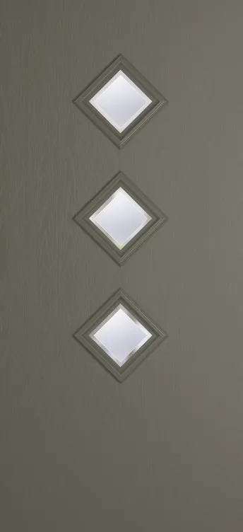 Malaga 3 composite door in Dolphin Grey with Kensington glass