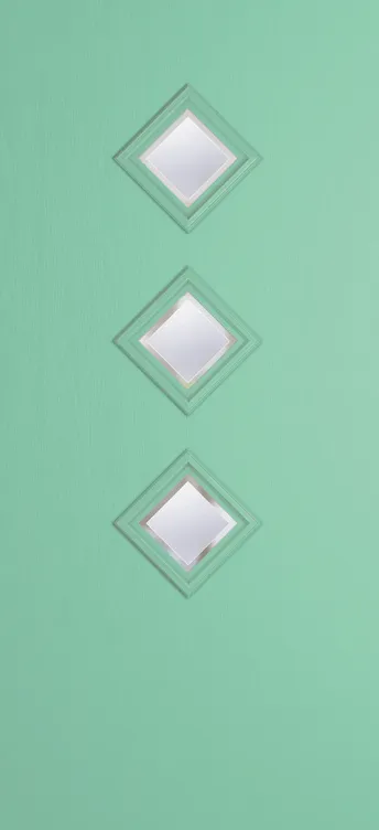 Malaga 3 composite door in Pastel Turquoise with Kensington glass