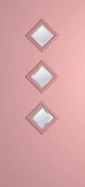 Malaga 3 composite door in Sweet Pink with Kensington glass