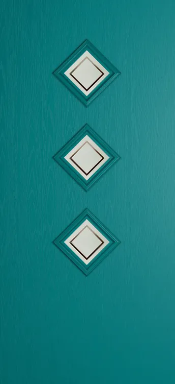Malaga 3 composite door in Teal with Victorian Border glass