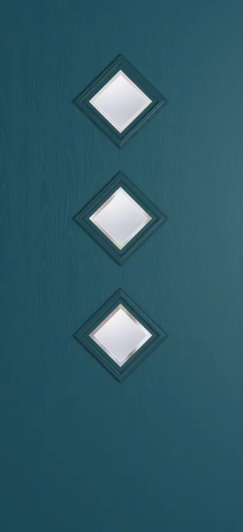 Malaga 3 composite door in Tranquil Blue with Kensington glass