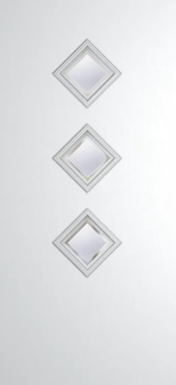 Malaga 3 composite door in White with Kensington glass