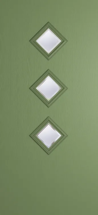 Malaga 3 composite door in Woodland Green with Kensington glass