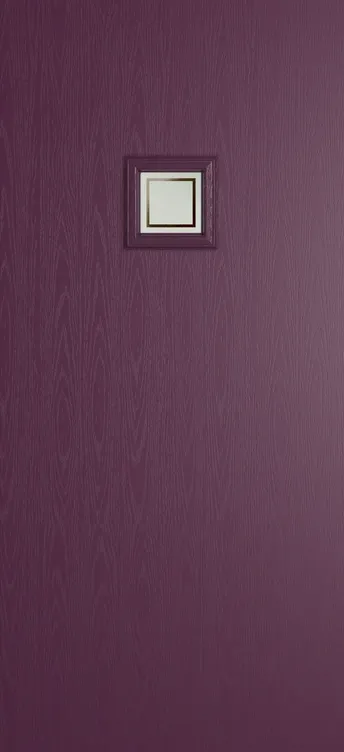 Marseille 1 composite door in Aubergine with Victorian Border glass