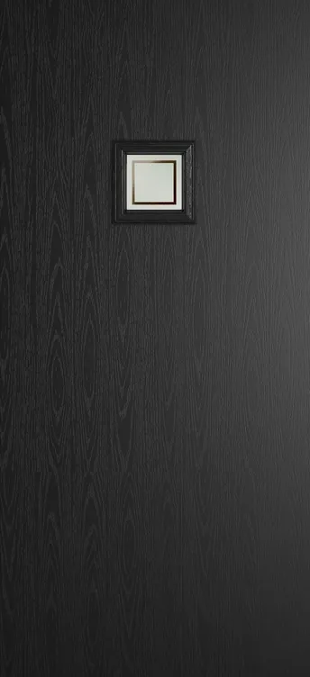 Marseille 1 composite door in Black with Victorian Border glass