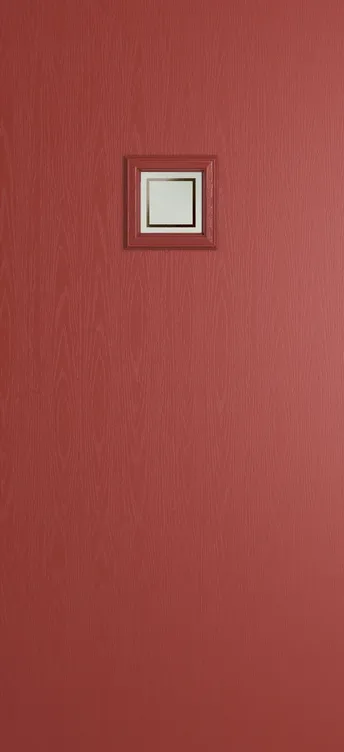 Marseille 1 composite door in Red with Victorian Border glass