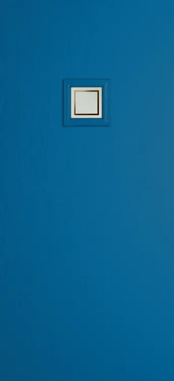 Marseille 1 composite door in Signal Blue with Victorian Border glass