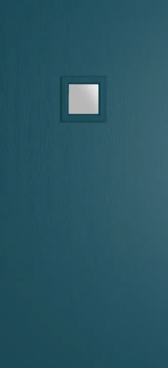 Marseille 1 composite door in Tranquil Blue with Satin glass