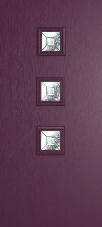 Marseille 3 composite door in Aubergine with Simplicity glass