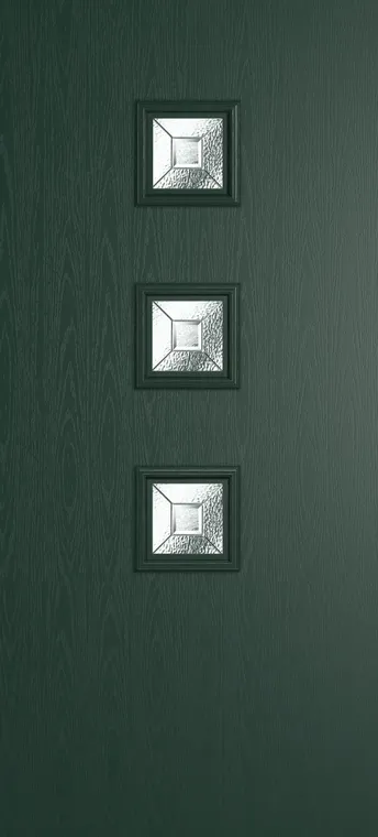 Marseille 3 composite door in Green with Simplicity glass