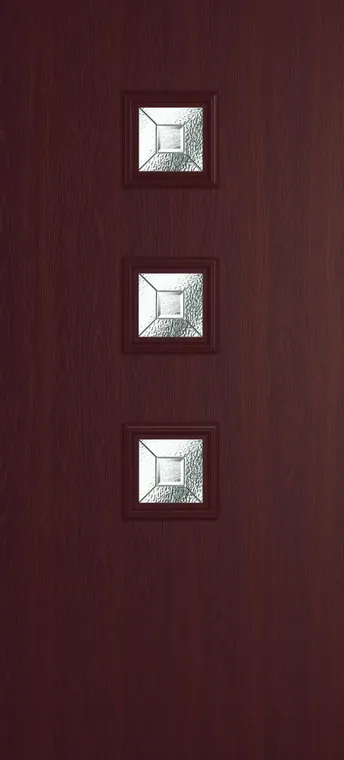 Marseille 3 composite door in Rosewood with Simplicity glass
