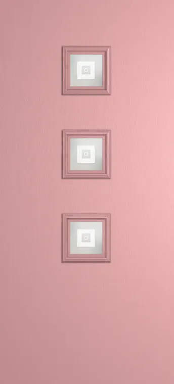 Marseille 3 composite door in Sweet Pink with Greenwich glass