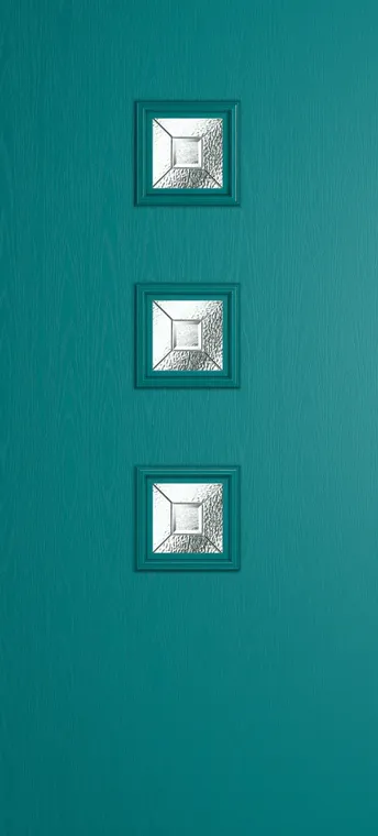 Marseille 3 composite door in Teal with Simplicity glass