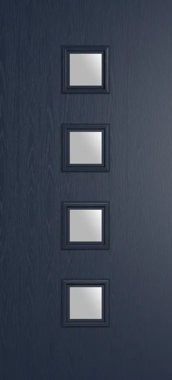 Marseille 4 composite door in Blue with Satin glass