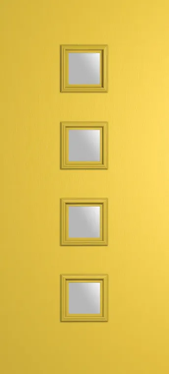 Marseille 4 composite door in Canary Yellow with Satin glass