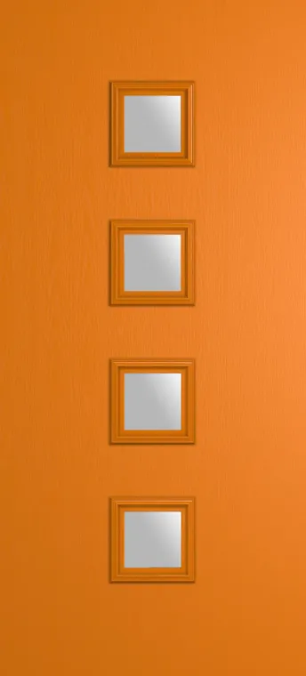 Marseille 4 composite door in Clementine with Satin glass
