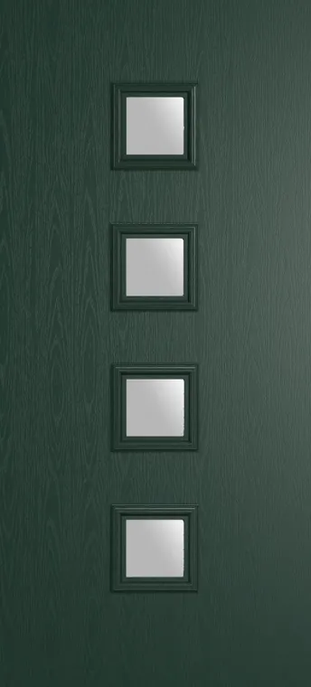 Marseille 4 composite door in Green with Satin glass
