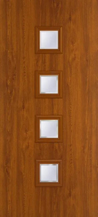 Marseille 4 composite door in Light Oak with Kensington glass