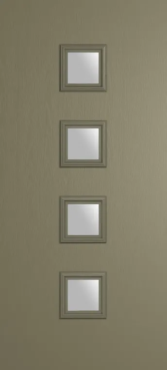Marseille 4 composite door in Olive Grey with Satin glass