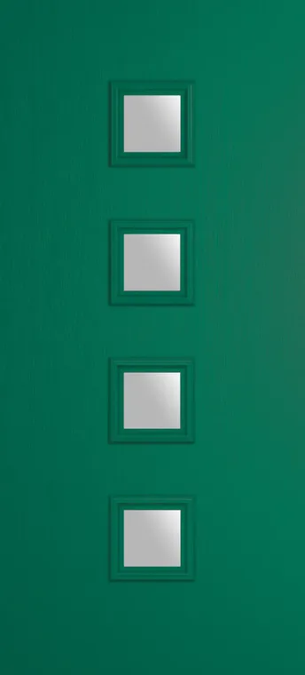 Marseille 4 composite door in Opal Green with Satin glass