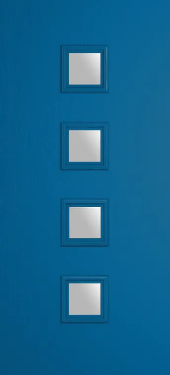 Marseille 4 composite door in Signal Blue with Satin glass